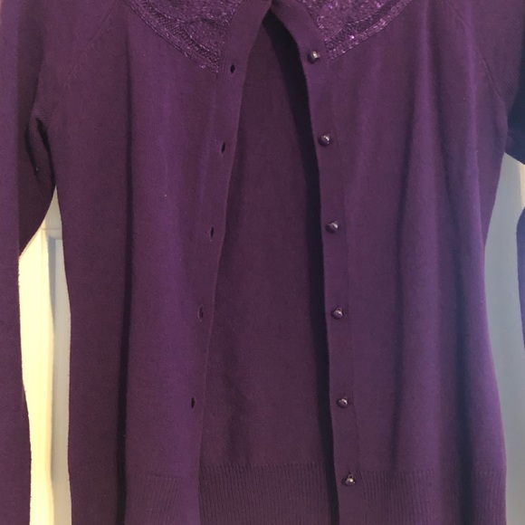 NY&CO purple embellished cardigan XS - Picture 3 of 4